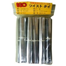 画像1: ツイストビニタイ　銀　ロング　4×100（1000入） (1)