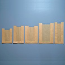 画像2: 窓付耐油ガゼットパック　中　未晒無地　茶　100枚 (2)