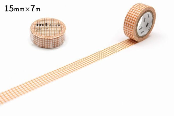 マスキングテープmt 1P 方眼・マンダリン 15mm×7m | パンの包装