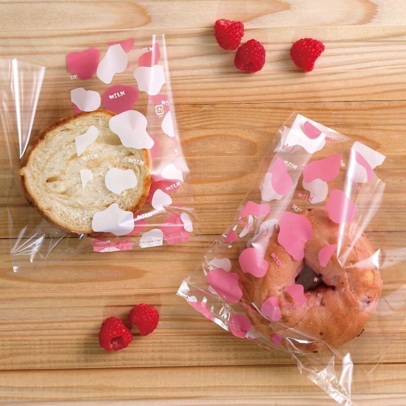 牛柄ミルクパン袋 ピンク 170*200 100入 | パンの包装工場〜美味しさを