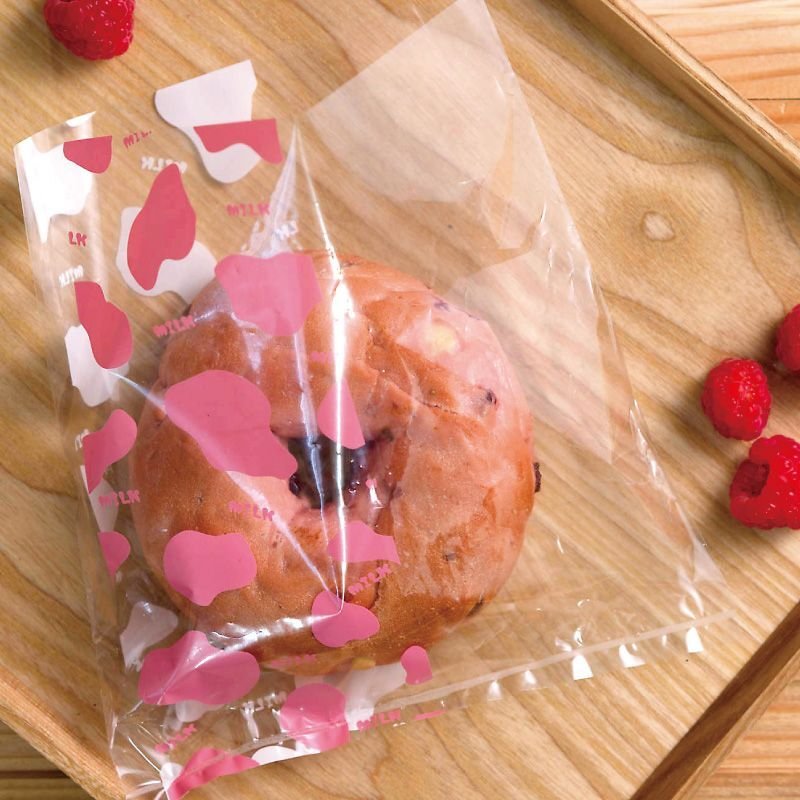 牛柄ミルクパン袋 ピンク 170*200 100入 | パンの包装工場〜美味しさを