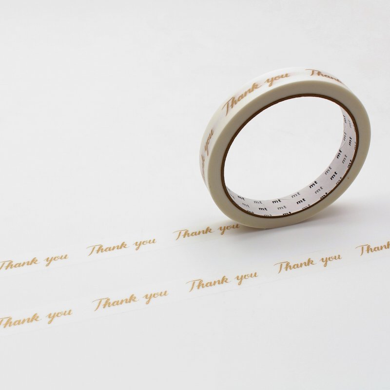 マスキングテープmt large core Thank you・金 強粘着 15mm×25m | パン