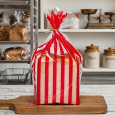 ストライプパン袋IPP　クリア×レッド　100入