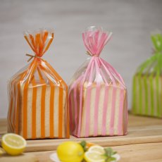 ストライプパン袋IPP　マット×みかん　100入