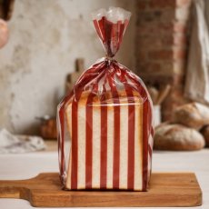 ストライプパン袋IPP　クリア×チョコレート　100入