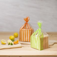 ストライプパン袋IPP　マット×みかん　100入