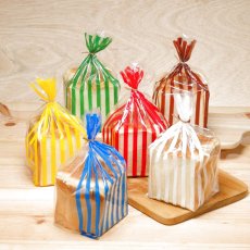 ストライプパン袋IPP　クリア×ホワイト　100入