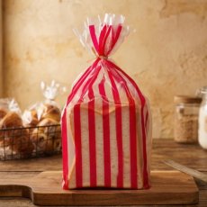 ストライプパン袋IPP　マット×ざくろ　100入