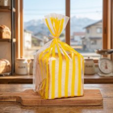 ストライプパン袋IPP　クリア×たまご　100入