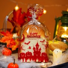 ハロウィーンキャッスルパン袋　赤　50入