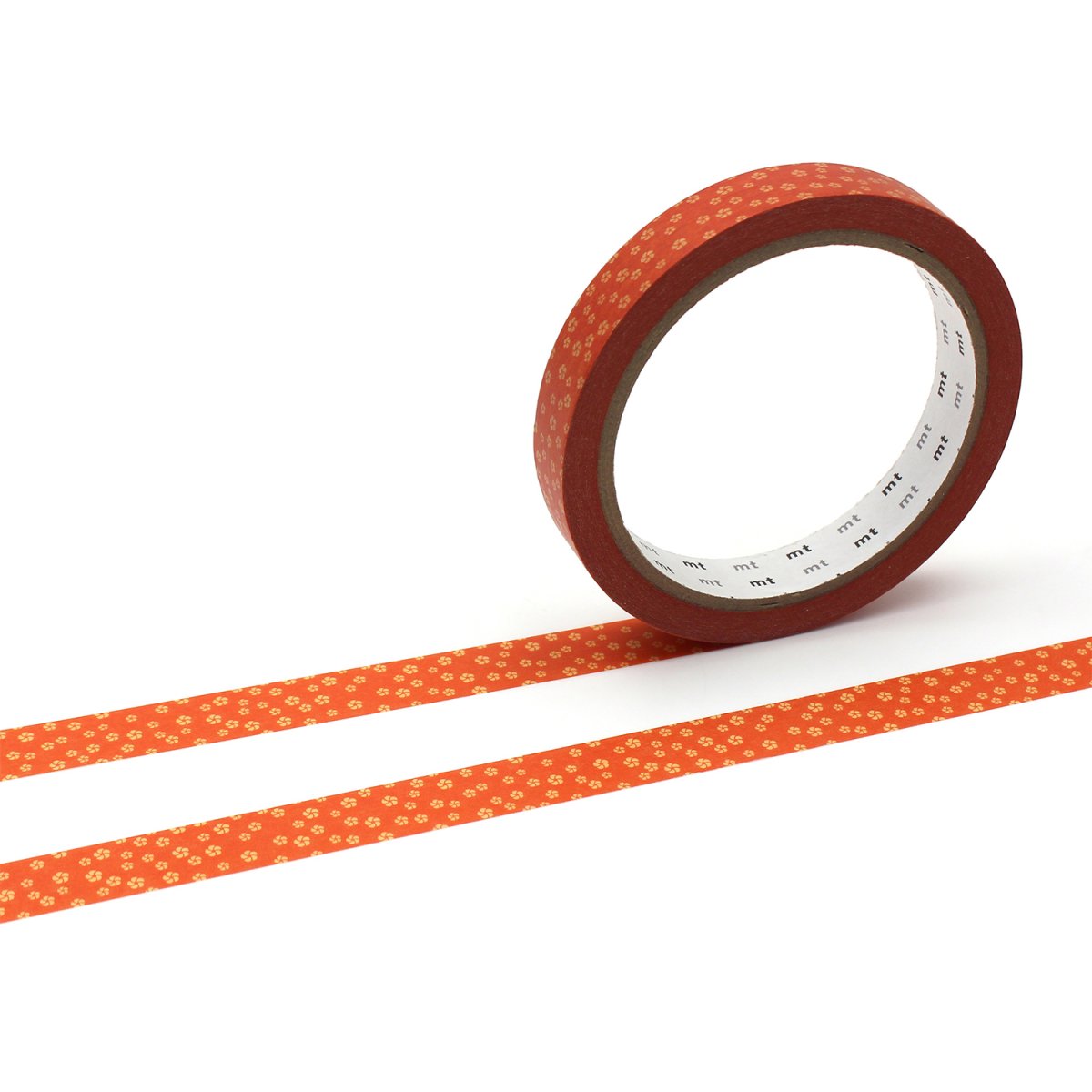 マスキングテープmt large core ねじり梅・赤橙 強粘着　15mm×25m