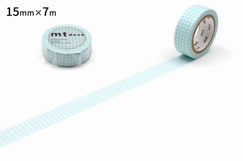 マスキングテープmt 1P 方眼・ミントブルー　15ｍｍ×7ｍ