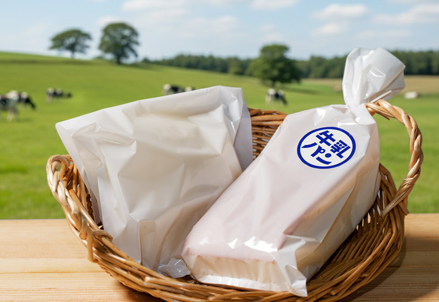 まるい牛乳パンシール
